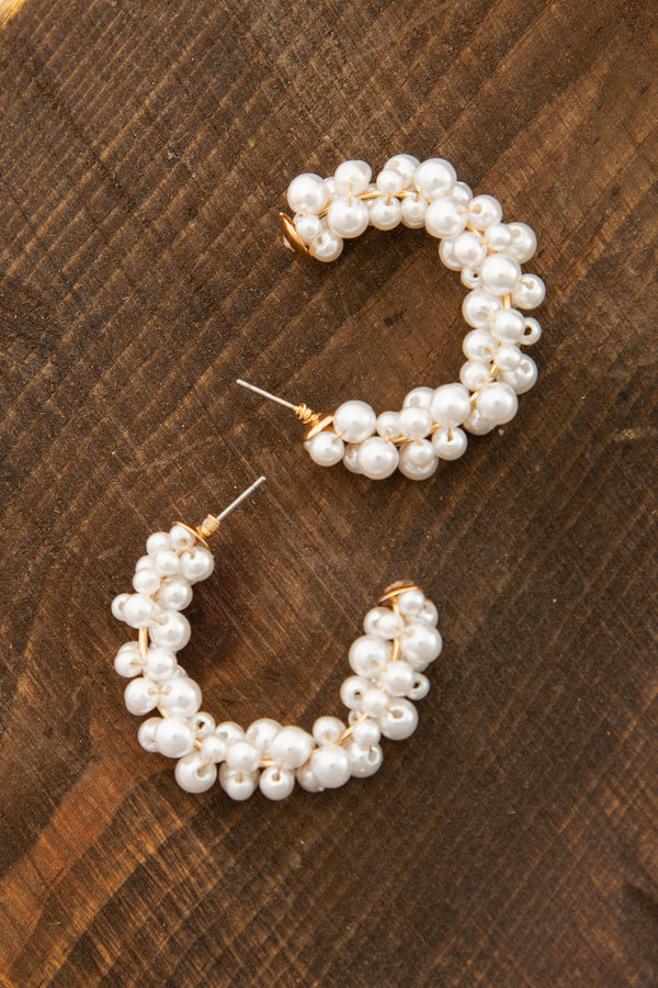 Wrapped in Pearls Hoops