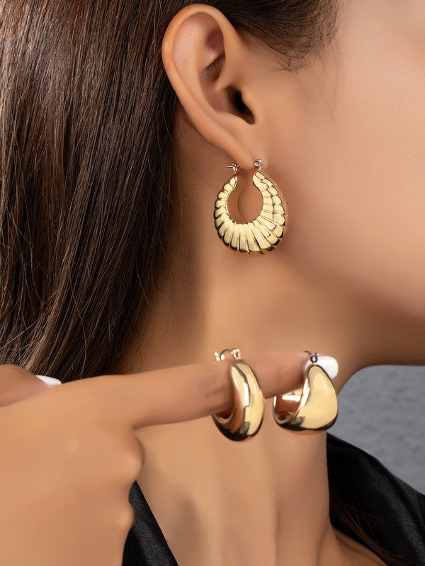 Bold + Brave Hoop Trio Earring Set