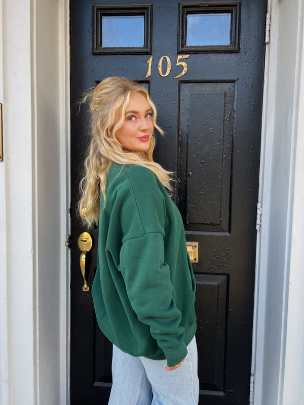 Evergreen Oversized Collared Sweatshirt